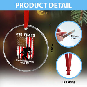 250th Anniversary USA Crystal Glass Ornament Bigfoot Patriotic American USA Flag TS14 Print Your Wear