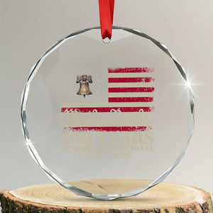 250th Anniversary USA Crystal Glass Ornament Patriotic Liberty Bell 1776 2026 Independence Day TS14 Transparent Glass 3'' Circle Print Your Wear