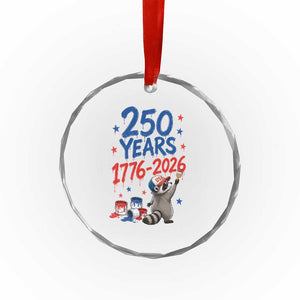 250th Anniversary USA Crystal Glass Ornament Patriotic Raccoon American Flag 4th of July TS14 Print Your Wear
