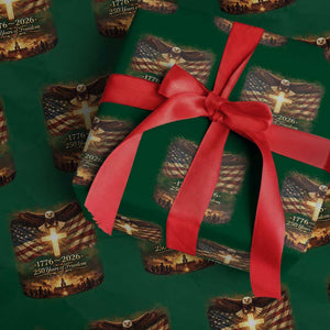 250th Anniversary USA Wrapping Paper Roll 1776 2026 4th of July Patriotic Us 250 Flag TS10 Green Print Your Wear