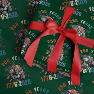 250th Anniversary USA Wrapping Paper Roll Bigfoot American Flag Patriotic 4th of July TS14 Green Print Your Wear