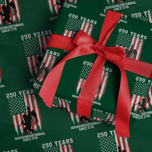 250th Anniversary USA Wrapping Paper Roll Bigfoot Patriotic American USA Flag TS14 Green Print Your Wear