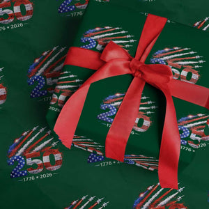 250th Anniversary USA Wrapping Paper Roll Patriotic 250 Years American 4th July 1776 2026 TS10 Green Print Your Wear