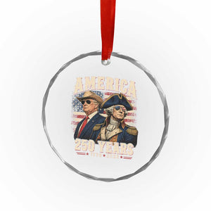 250th Anniversary USA George Washington and US Nations Leader Crystal Glass Ornament America 250 Years 1776 2026