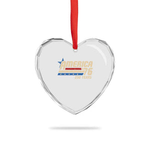 250th Anniversary USA Heart Crystal Glass Ornament America Retro 250 Years 1776 2026