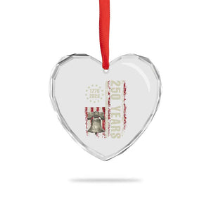 250th Anniversary USA Heart Crystal Glass Ornament Patriotic Liberty Bell 1776 2026 American Flag TS14 Print Your Wear