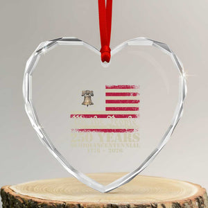 250th Anniversary USA Heart Crystal Glass Ornament Patriotic Liberty Bell 1776 2026 Independence Day TS14 Transparent Glass 3'' Heart Print Your Wear