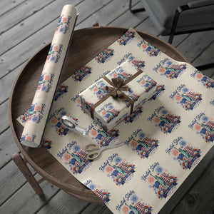 250th Anniversary USA Wrapping Paper Roll Patriotic Liberty Floral 250 Years American 4th July 1776 2026 TS10 Beige Print Your Wear
