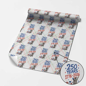250th Anniversary USA Wrapping Paper Roll Patriotic Raccoon American Flag 4th of July TS14 Christmas Plaid Print Your Wear