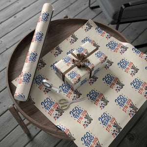 250th Anniversary USA Wrapping Paper Roll Patriotic Raccoon American Flag 4th of July TS14 Beige Print Your Wear