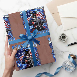 250th Anniversary Yankee Spirit Wrapping Paper Roll 1776 2026 Patriotic Tactical Minuteman US Flag TS10 Mocha Print Your Wear