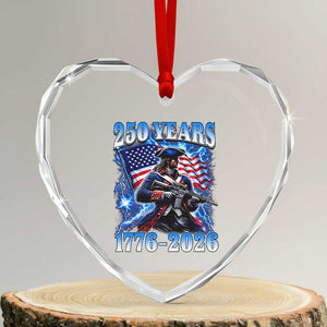 250th Anniversary Yankee Spirit Heart Crystal Glass Ornament 1776 2026 Patriotic Tactical Minuteman US Flag TS10 Transparent Glass 3'' Heart Print Your Wear