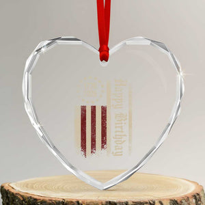 250th Birthday US July 4th 1776 2026 American Flag Heart Crystal Glass Ornament TS11 Transparent Glass 3'' Heart Print Your Wear