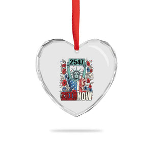 25th Amendment Now 2547 Heart Crystal Glass Ornament Statue of Liberty Floral Political Statement Graphic TS02 Print Your Wear