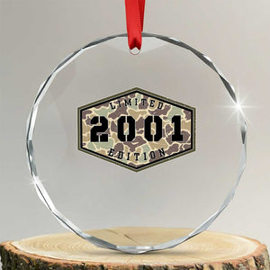 25th Birthday Hunting Crystal Glass Ornament 2001 Limited Edition Vintage Camouflage Gifts For Turning 25
