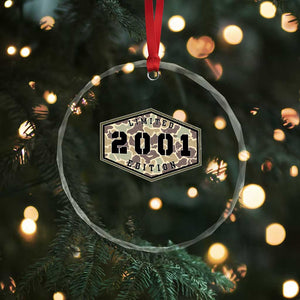 25th Birthday Hunting Crystal Glass Ornament 2001 Limited Edition Vintage Camouflage Gifts For Turning 25