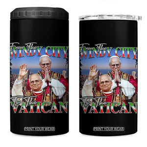 267th Pope Leo XIV 4 in 1 Can Cooler Tumbler From The Windy City To The Vatican US Chicago Pride TS02 One Size: 16 oz Black Print Your Wear