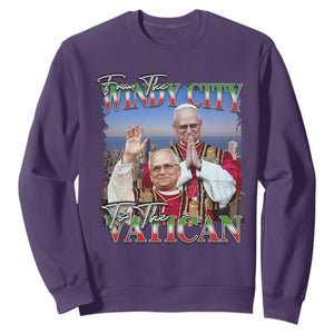 267th Pope Leo XIV Sweatshirt From The Windy City To The Vatican US Chicago Pride TS02 Purple Print Your Wear