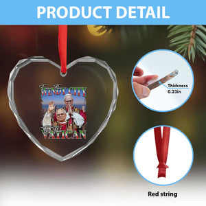 267th Pope Leo XIV Heart Crystal Glass Ornament From The Windy City To The Vatican US Chicago Pride TS02 Print Your Wear
