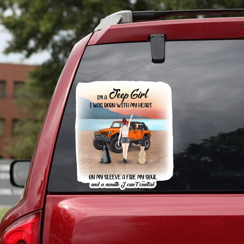 Personalized Jeep Decal Christmas Off Road Dog Mom , Christmas s, Just A Girl CTM 13x13cm Custom - Printyourwear