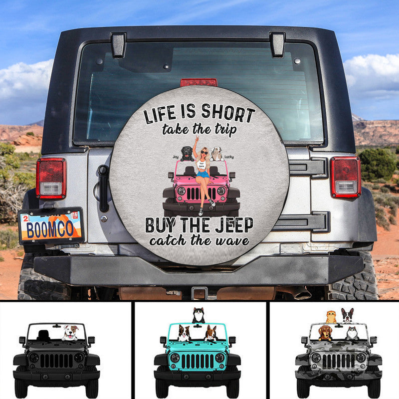 Custom Jeep Tire Cover With Camera Hole, Life Is Short Take The Trip Buy The Jeep Spare Tire Cover CTM Custom - Printyourwear