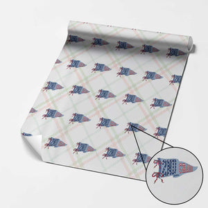2nd Grade Teacher Pennant US Flag Back to School Wrapping Paper Roll