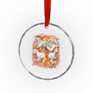 3 Fire Horses Moon Equestrian Crystal Glass Ornament Year Of The Fire Horse Joke TS11 Print Your Wear
