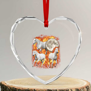 3 Fire Horses Moon Equestrian Heart Crystal Glass Ornament Year Of The Fire Horse Joke TS11 Transparent Glass 3'' Heart Print Your Wear