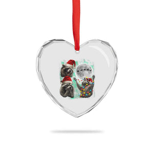 3 Raccoons Howling At Moon Christmas Heart Crystal Glass Ornament Funny Weird Cursed Meme TS10 Print Your Wear