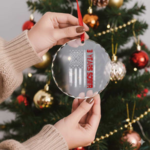 3 Years Sober Crystal Glass Ornament 3 Years Sobriety Anniversary Vintage American Flag TS11 Print Your Wear