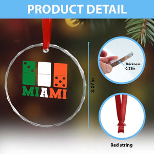 305 Miami Crystal Glass Ornament Three Zero Five Domino TS10 Print Your Wear