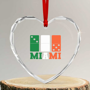 305 Miami Heart Crystal Glass Ornament Three Zero Five Domino TS10 Transparent Glass 3'' Heart Print Your Wear