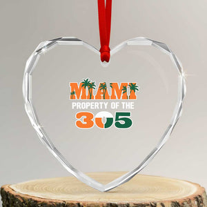 305 Miami Pride Heart Crystal Glass Ornament Urban Style Miami Beach Graphic TS10 Transparent Glass 3'' Heart Print Your Wear