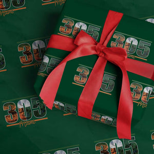 305 Miami Wrapping Paper Roll Area Code Florida FL Vintage Palm Trees TS11 Green Print Your Wear
