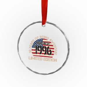 30th Birthday Crystal Glass Ornament Vintage 1996 30 Year Old Birthday USA Flag TS10 Print Your Wear