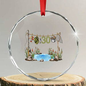 30th Birthday Fishing Crystal Glass Ornament Fisherman Birthday Party Gift