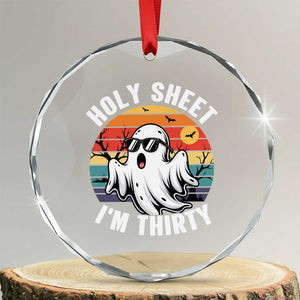 30th Birthday Halloween Ghost Crystal Glass Ornament Holy Sheet I'm Thirty