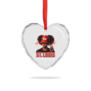 314 St Louis Heart Crystal Glass Ornament Red Hat African American Woman STL City Pride Area Code TS10 Print Your Wear