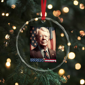 39th President Jimmy Carter Crystal Glass Ornament America's Grandpa Presidents' Day USA Flag Vintage TS02 Print Your Wear