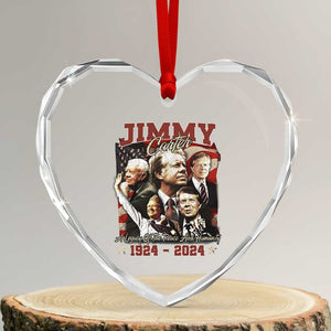 39th President Jimmy Carter Heart Crystal Glass Ornament A Legacy Of Peace And Humanity USA Legacy TS02 Transparent Glass 3'' Heart Print Your Wear