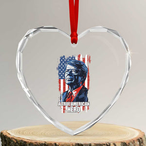 39th President Jimmy Carter Heart Crystal Glass Ornament True American Hero US Flag Presidents' Day TS02 Transparent Glass 3'' Heart Print Your Wear