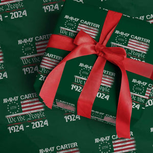 39th President Jimmy Carter Wrapping Paper Roll USA Legacy We The People Betsy Ross Flag TS02 Green Print Your Wear
