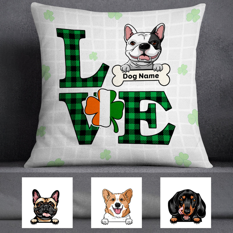 Personalized St Patricks Day Irish Patrick Day Dog Love Pillow CTM One Size Custom - Printyourwear