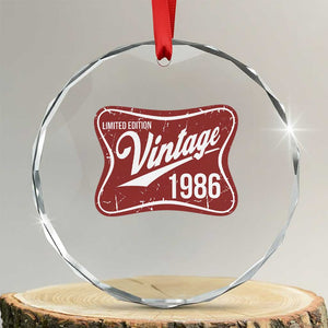 40th Birthday Beer Lover Vintage 1986 Limited Edition Crystal Glass Ornament Red Metal Beer Soft Sign Graphic