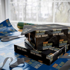 40th Birthday Gift For Men Wrapping Paper Roll Vintage 1986 40 Years Old Birthday TS10 Black Print Your Wear
