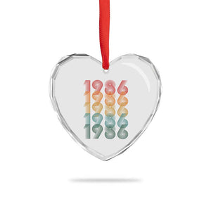 40th Birthday Heart Crystal Glass Ornament Vintage 1986 Retro 40 Years Old Birthday TS11 Print Your Wear