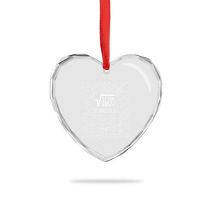 40th Birthday Math Heart Crystal Glass Ornament Square Root of 1600 Funny Math Nerd 40 Year Old Gift