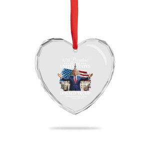 47th President Donald Trump Inauguration Day 2025 Heart Crystal Glass Ornament United States Capitol American Flag Memorabilia TS11 Print Your Wear