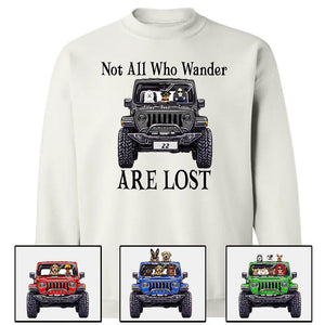 Custom Jeep Shirts, Not All Who Wander Are Lost, Jeep Dog Jeep Cat Apparel CTM00 Custom - Printyourwear