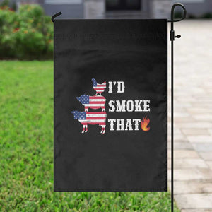 4th Of July BBQ Garden Flag I'd Smoke That Barbecue Cook Pitmaster Grill Chef TS11 Print Your Wear